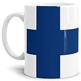Tassendruck Flaggen-Tasse/Souvenir/Urlaub/Länder-Fahne/Kaffetasse/Mug/Cup - (Finnland,...