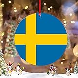 Schweden Weihnachtsschmuck Schweden Flagge Ornamente für Weihnachtsbäume klares Acryl...